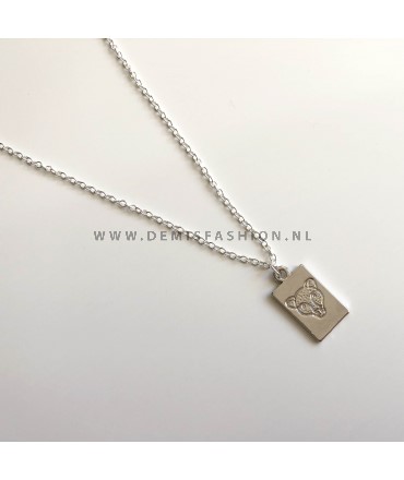 Zilverkleurige luipaard ketting Mirte
