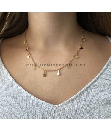 Sterren ketting Elles goudkleurig