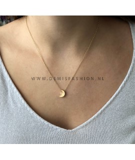 Maan ketting goudkleurig