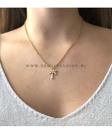 Goudkleurige palmboom ketting