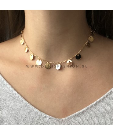 Goudkleurige munt ketting Alexandra