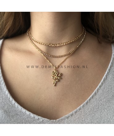 Goudkleurige ketting set Linn