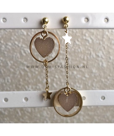 Oorbellen Sheila beige