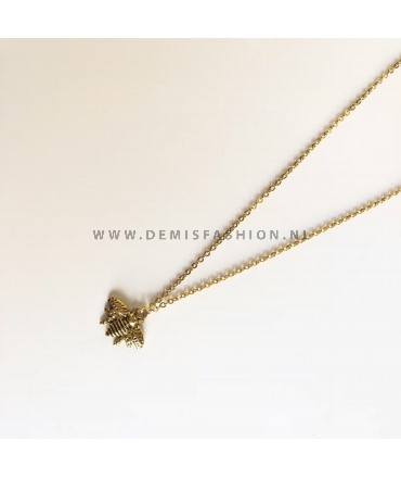 Bij ketting goudkleurig