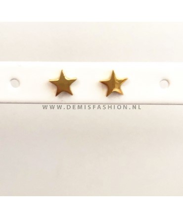 Goudkleurige ster oorbellen Alex