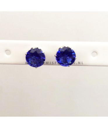 Knopjes oorbellen donker blauw
