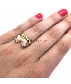 Goudkleurige strikjes ring
