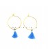 Kwastjes oorbellen donker blauw