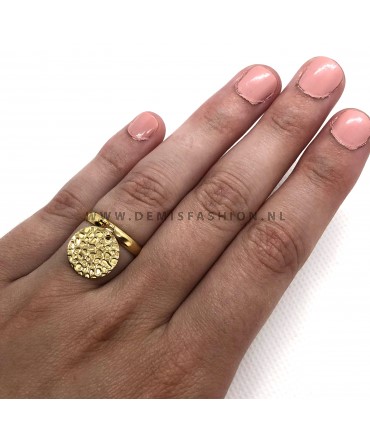 Goudkleurige munt ring Melissa