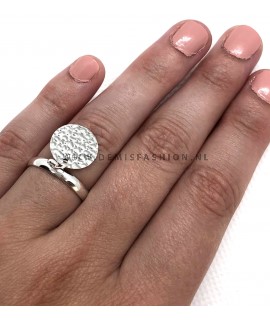 Zilverkleurige munt ring Melissa