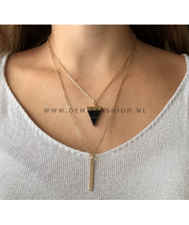 Zwarte marmeren ketting