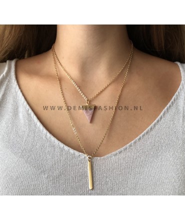 Roze marmeren ketting