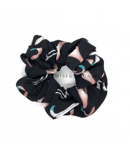 Flamingo scrunchie zwart