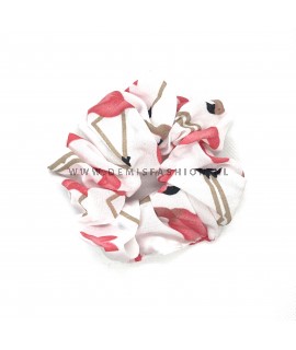 Flamingo scrunchie wit