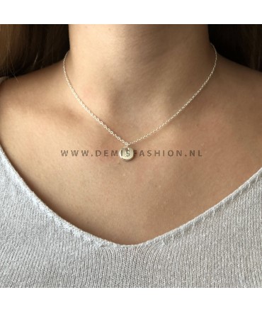Zilveren initialen ketting H