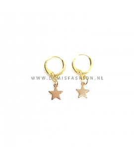 Goudkleurige ster oorbellen Joliena