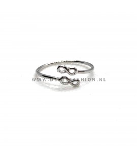 Zilverkleurige infinity ring