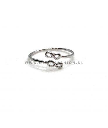 Zilverkleurige infinity ring