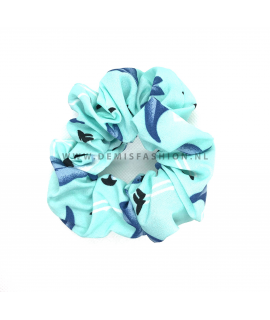 Flamingo scrunchie blauw