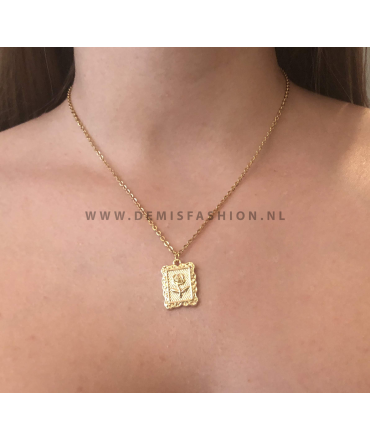 Goudkleurige roos ketting Tyra