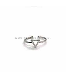 Zilverkleurige driehoek ring