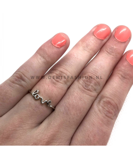 Zilverkleurige love ring