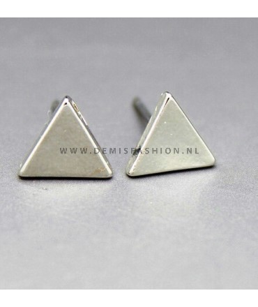 Silver triangle earrings