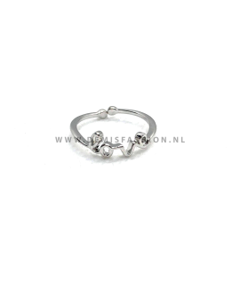 Zilverkleurige love ring