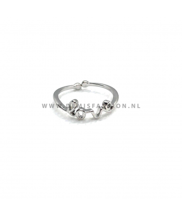 Zilverkleurige love ring