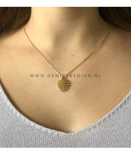 Goudkleurige blad ketting Clara