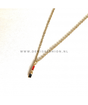 Goudkleurige lippenstift ketting David