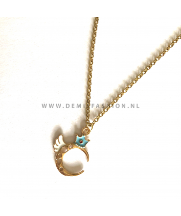 Goudkleurige maan ketting David