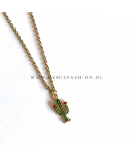 Goudkleurige cactus ketting Dani