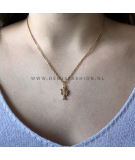 Goudkleurige cactus ketting Dani