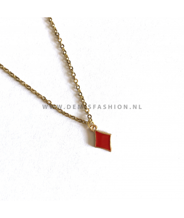 Goudkleurige ruitjes ketting Dani