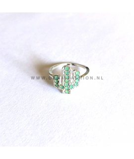 Zilverkleurige cactus ring Dani