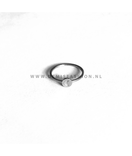 Zilverkleurige ronde maan ring Dani