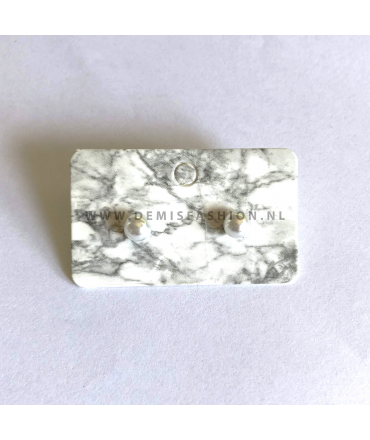 Witte parel oorbellen Katie medium