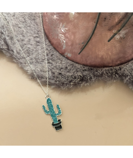 Cactus ketting zwart potje