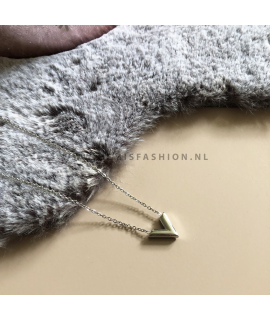 Zilverkleurige V ketting