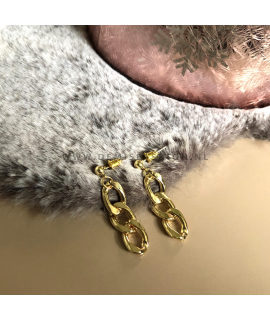 Goudkleurige chain oorbellen Emily