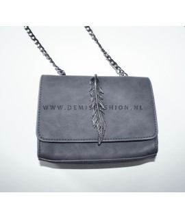 Grey feather bag