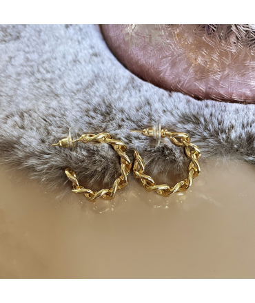 Goudkleurige chain oorringen Sem