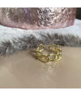 Goudkleurige chain ring Sem