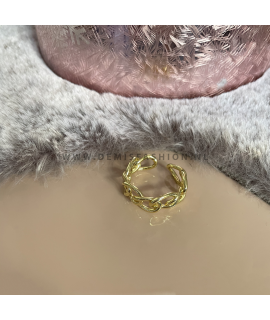 Goudkleurige chain ring Sem