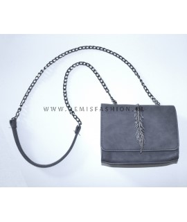 Grey feather bag