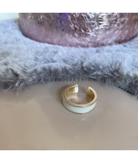 Goudkleurige witte ring Sem