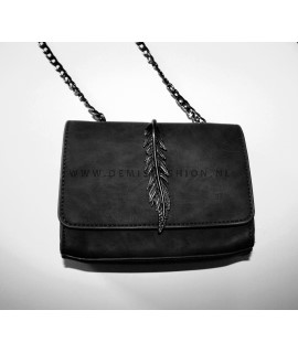 Black feather bag