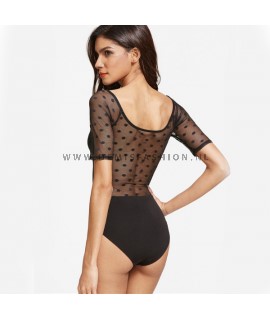 Gestippelde bodysuit