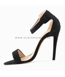 Zwarte suede hakken